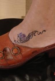 Patró de tatuatges de planta vegetal de peus arrissats Instep femella