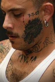 модел на татуировка на главата на вълк на лицето на мъжете