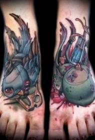 instep во боја смртна птица шема тетоважа