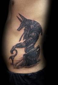 side rib cartoon Egypt idol tattoo pattern
