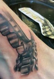 interessant schwaarz gro mechanesch Kette Tattoo Muster