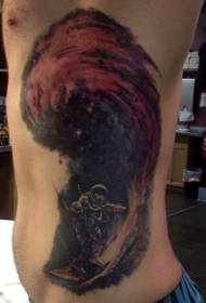талії стороні темний простір астронавт татуювання візерунок