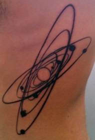 simpleng itim na solar system side rib tattoo pattern