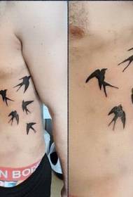 flanka ripeto simpla nigra hirundo silueta tatuaje