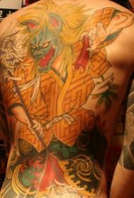 Padrão de tatuagem de guerreiro animal japonês
