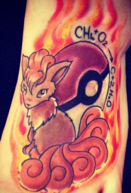 Spann Pokemon kleiner Fuchs Cartoon Tattoo