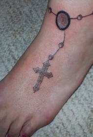 collo del piede modello croce tatuaggio cavigliera