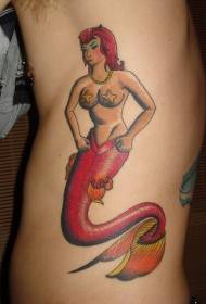 modello di tatuaggio sirena sexy di colore della vita