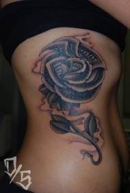derék barna rózsa tervezés dollár bankjegy tetoválás