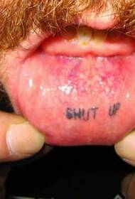 usne unutar usta zatvorene obrasci tetovaže engleskog abecede
