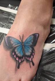 instep sininen perhonen tatuointikuvio