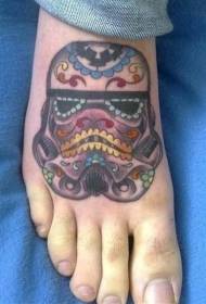 Standos spalvos meksikietiško Das Vaderio šalmo tatuiruotės modelis