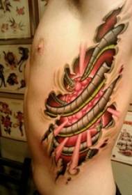 3d kweli wavulana upande mbavu kwenye picha 3d ya kweli tattoo