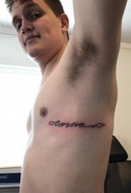 Easnacha bláth comhlacht English buachaillí tattoo taobh comhlacht bláth English Tattoo patrún