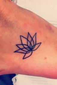 simple small lotus tattoo pattern on the back