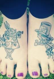 modello del tatuaggio carino coniglio collo del fumetto ragazza carino