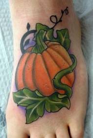Modello di tatuaggio colorato naturale sul collo del piede