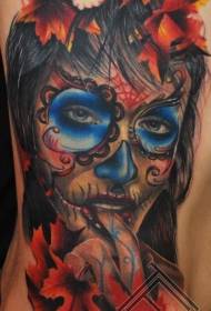сторона талии мексиканский цвет соблазнительный женский портрет тату