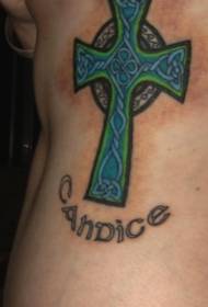 upande ubavu Celtic knot bluu msalaba Tattoo mfano