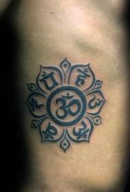zijrib zwart hindoe thema karakter tattoo patroon