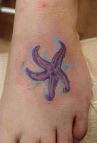 instep боја симпатична виолетова starвезда шема на тетоважи