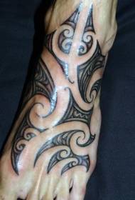 Fuß zurück Stil scharfe dekorative Schwarz-Weiß-Tattoo-Muster