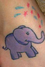행복 한 코끼리와 별 문신 패턴