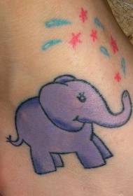 Reticolo di tatuaggio felice elefante e stella