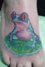 Tatuaggio di rana ninfea colorata infantile