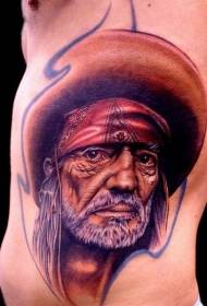 tatuaj realist de culoare laterală talie bătrân mexican