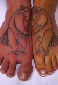 divertit patró de tatuatge d'ocells a l'instep 113284 - Patró de tatuatge de granota verda infantil