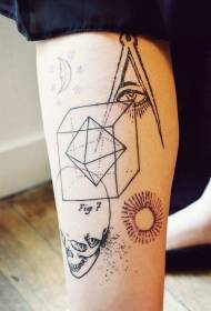 musta viiva silmäkallo geometrinen tatuointi kuvio