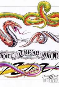 uzorak tetovaže oko ruke: uzorak tetovaže zmija cvijet vrpce