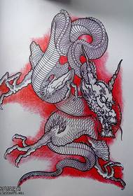 domineering flower leg dragon tattoo manuscript tattoo pattern