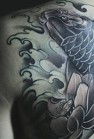 chest Handsome black gray squid tattoo tattoo