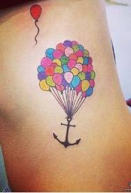 side midje ballong ankerfarge tatoveringsmønster