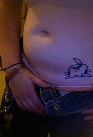 buik eenvoudig konijn tattoo foto