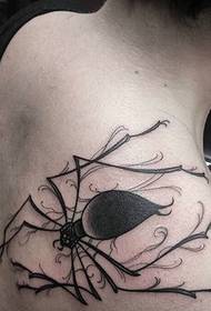 Gambar tato spider personalitas sing nyusup ing pundhak