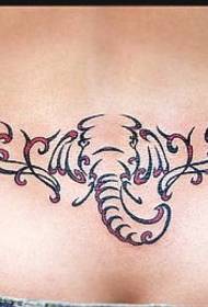 motif de tatouage éléphant totem arrière