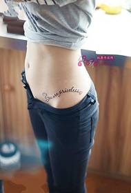 Faser Taille englischen Buchstaben Mode Tattoo Bild