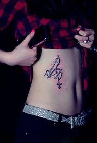 side waist English cross necklace tattoo picture