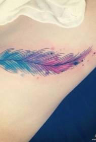 flanka talio koloro splash inko plumo tatuaje ŝablono