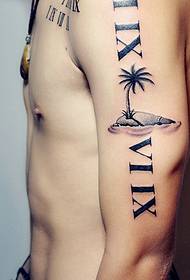 side waist very clear Roman numeral tattoo pattern