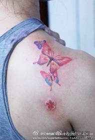 tendencia de ombreiros de beleza fermoso patrón de tatuaxe de bolboreta