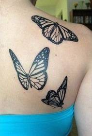 beval een schouderblad vlinder tattoo-foto's aan