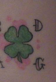 arm color four-leaf clover tattoo pattern