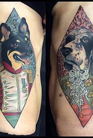 Säit Taille neie Schoul geometreschen Hond Tattoo Muster