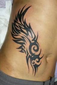disegno del tatuaggio totem tribale ala nera in vita