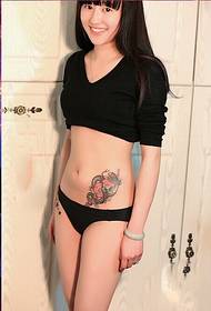 Sexy little beauty slim waist snake tattoo picture picture
