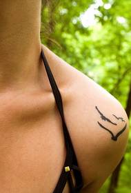женско раме лијепа три птице тетоважа